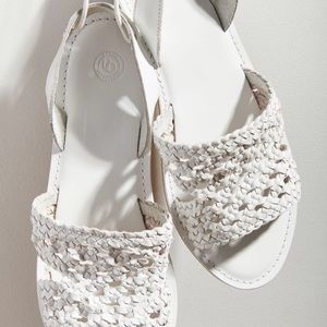 Brand New White Crochet Tie-up Sandals